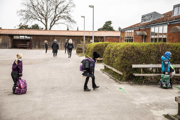 Stengaard Skole i Gladsaxe Kommune modtager de foerste elever efter genaabningen, onsdag den 15. april 2020.. , Denmark Copyright: ÓlafurxSteinarxRyexGestsson ÓlafurxSteinarxGestssonx COP103 spdk20200415-084422-L