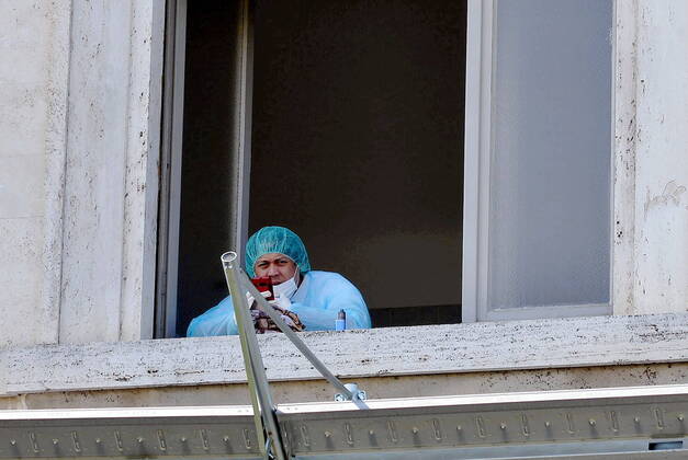 Milan, Palazzolo Don Gnocchi Institute, coronavirus emergency (Maurizio Maule Fotogramma, Milan - 2020-04-15) p.s. la foto e utilizzabile nel rispetto del contesto in cui e stata scattata, e senza intento diffamatorio del decoro delle persone rappresentate  Copyright: xMaurizioxMaulex xFOTOGRAMMAx