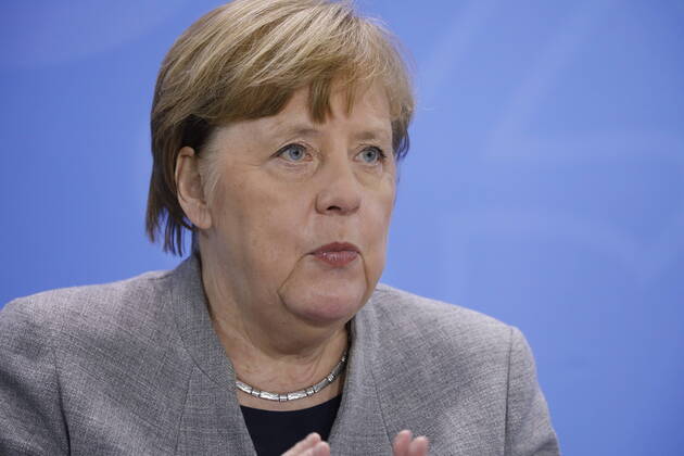 Bundeskanzlerin Angela Merkel, Deutschland, Berlin, Bundeskanzleramt, Pressekonferenz von Bundeskanzlerin Merkel im Anschluss an das Gespräch mit den Regierungschefinnen und -chefs der Länder im Zusammenhang mit dem Coronavirus , 15.04.2020