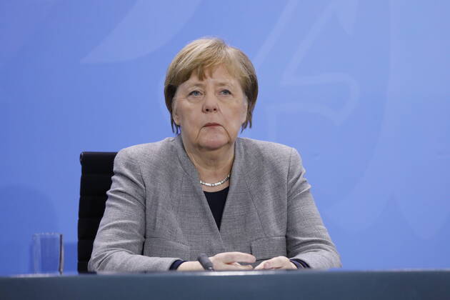 Bundeskanzlerin Angela Merkel, Deutschland, Berlin, Bundeskanzleramt, Pressekonferenz von Bundeskanzlerin Merkel im Anschluss an das Gespräch mit den Regierungschefinnen und -chefs der Länder im Zusammenhang mit dem Coronavirus , 15.04.2020