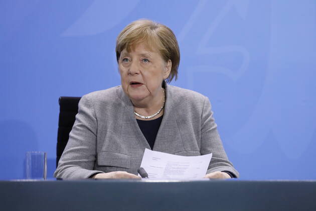 Bundeskanzlerin Angela Merkel, Deutschland, Berlin, Bundeskanzleramt, Pressekonferenz von Bundeskanzlerin Merkel im Anschluss an das Gespräch mit den Regierungschefinnen und -chefs der Länder im Zusammenhang mit dem Coronavirus , 15.04.2020