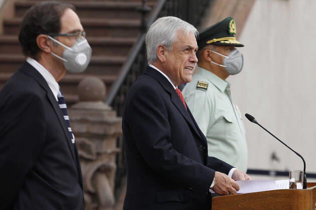 Santiago, April 16, 2020 The President of the Republic, Sebastian Pinera, promulgates the Pardon Law, at the Palacio de La Moneda Dragomir Yankovic Aton Chile, Santiago Chile Aton 412410  Copyright: DRAGOMIRxYANKOVIC ATONxCHILE