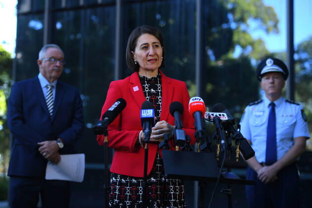 GLADYS BEREJIKLIAN CORONAVIRUS PRESSER, NSW Premier Gladys Berejiklian speaks to the media during a press conference in Sydney, Friday, April 17, 2020. ( NO ARCHIVING, EDITORIAL USE ONLY, NO USE IN BOOKS WITHOUT CONSENT SYDNEY NSW AUSTRALIA  Copyright: xDANxHIMBRECHTSx 20200417001463871729