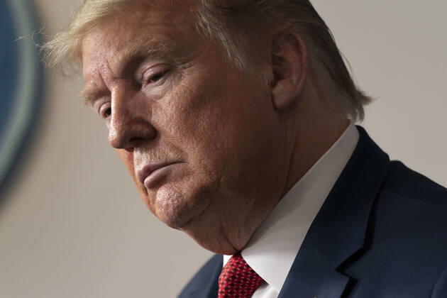 April 16, 2020, Washington, District of Columbia, USA: United States President Donald Trump participates in a news briefing with members of the Coronavirus Task Force at the White House in Washington, DC on April 16, 2020 Washington USA - ZUMAs152 20200416_zaa_s152_073 Copyright: xChrisxKleponisx