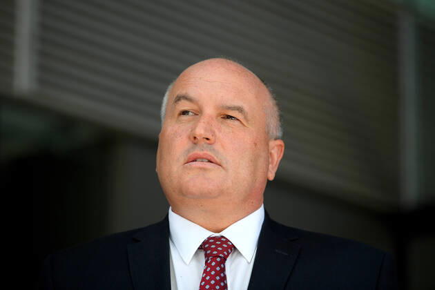 RUBY PRINCESS INVESTIGATION POLICE PRESSER, NSW Police Minister David Elliot addresses media during a press conference at NSW Police Headquarters at Parramatta, Sydney, Friday, April 17, 2020. ( NO ARCHIVING, EDITORIAL USE ONLY, NO USE IN BOOKS WITHOUT CONSENT SYDNEY NSW AUSTRALIA  Copyright: xDANxHIMBRECHTSx 20200417001463884902