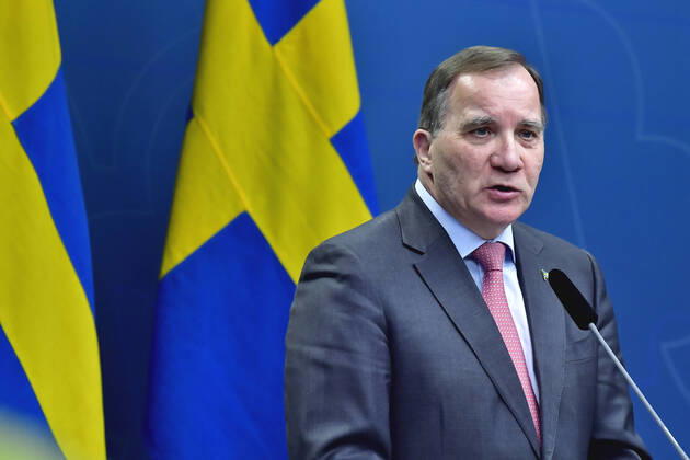 Sweden s Prime Minister Stefan Löfven during a press briefing on Friday in Stockholm, Sweden, April 17, 2020 on the coronavirus Covid 19 situation STOCKHOLM Sweden x10030x,  Copyright: xJonasxEkströmer TTx SWEDEN CORONA PRESS BRIEFING