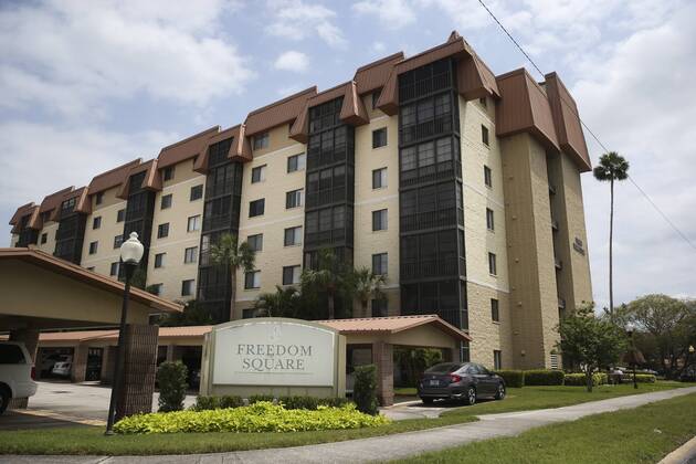 April 17, 2020, Seminole, Florida, USA: An exterior look at the Freedom Square Seminole Nursing Pavilion, 7800 Liberty Lane, on Friday, April 17, 2020 in Seminole. About 30 patients and staff members at a Pinellas County nursing home have tested positive for the coronavirus, county officials said. Several patients from Freedom Square Seminole Nursing Pavilion have been transferred to local hospitals, Assistant County Administrator Lourdes Benedict told the Tampa Bay Times. Other residents of the facility will be tested, officials said, and the grounds are being cleaned. Seminole USA - ZUMAs70_ 20200417_zan_s70_018 Copyright: xDirkxShaddx