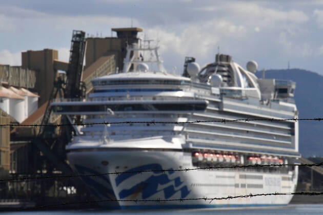RUBY PRINCESS DEPARTURE, The Ruby Princess cruise remains docked at Port Kembla, Wollongong, Sunday, April 19, 2020. A criminal investigation has been launched into how cruise line operator Carnival Australia was allowed to disembark Ruby Princess passengers in Sydney, resulting in several deaths and COVID-19 outbreaks throughout the country. The Ruby Princess was due to depart Port Kembla today. ( NO ARCHIVING, EDITORIAL USE ONLY, NO USE IN BOOKS WITHOUT CONSENT WOLLONGONG NSW AUSTRALIA  Copyright: xDEANxLEWINSx 20200419001464191926