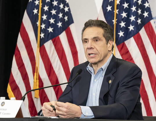 Governor Andrew Cuomo daily brieifng on COVID-19 Governor Andrew Cuomo conducts daily briefing to media on COVID-19 pandemic at The Feinstein Institute for Medical Research of Northwell Health Manhasset New York United States Copyright: LevxRadin