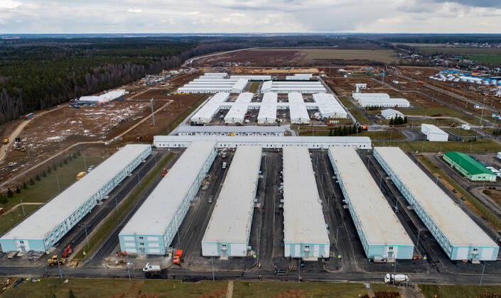 MOSCOW, RUSSIA - APRIL 20, 2020: A view of a new infectious diseases hospital for COVID-19 coronavirus patients near the village of Golokhvastovo. Sergei Bobylev TASS  TS0D6696