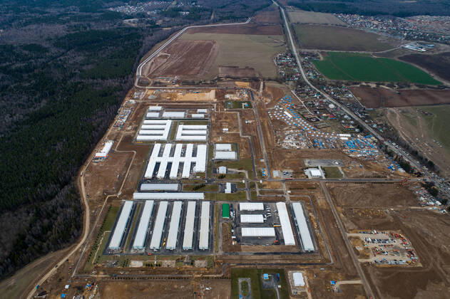 MOSCOW, RUSSIA - APRIL 20, 2020: A view of a new infectious diseases hospital for COVID-19 coronavirus patients near the village of Golokhvastovo. Sergei Bobylev TASS  TS0D66C2