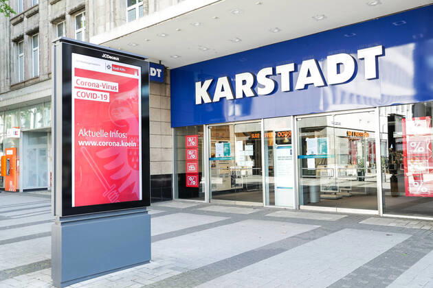 Koelner Innenstadt; 20.04.2020 Große Kaufhaeuser wie Karstadt bleiben noch geschlossen. Die Koelner Innenstadt am ersten Tag nach Lockerung der Covid-19-Beschraenkungen. Koeln Innenstadt NRW Deutschland Copyright: xBEAUTIFULxSPORTS Wunderlx