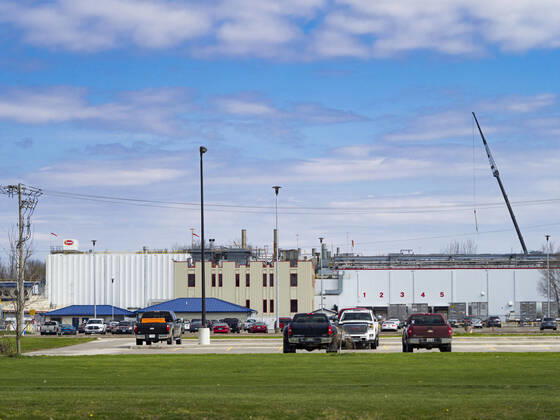 April 20, 2020, Perry, Iowa, U.S: The main entrance to the Tyson Foods pork processing plant in Perry, IA. The Tyson pork processing plant in Perry reported over the weekend that at least two dozen workers had tested positive for COVID-19. The plant is closed Monday, April, 20 for a thorough cleaning and sanitization. At least five meat packing plants in Iowa have reported outbreaks of COVID-19. In addition to the five plants in Iowa, meat packing plants close to Iowa in Nebraska, South Dakota, and Minnesota have reported outbreaks of COVID-19 (SARS-CoV-2, Coronavirus). The Tyson plant has more than 1,400 workers and is the largest single employer in Perry. The state of Iowa has begun providing surveillance testing of meatpacking plants to more broadly test employees even if they are not experiencing symptoms of COVID-19. State strike t - ZUMAk94_ 20200420_zaf_k94_002 Copyright: xJackxKurtzx