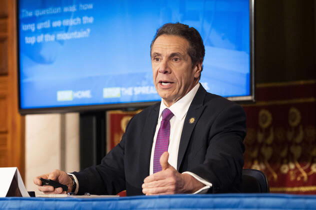 April 20, 2020, Albany, NY, U.S: April 20, 2020 - Albany, NY, United States: New York Governor ANDREW CUOMO (D) speaking at a press Conference at the State Capitol. Albany U.S. - ZUMAb161 20200420_zap_b161_003 Copyright: xMichaelxBrochsteinx