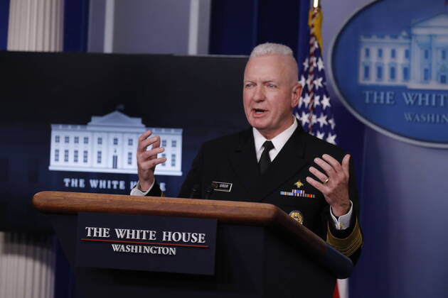 April 20, 2020, Washington, District of Columbia, USA: Admiral Brett Giroir, United States Assistant Secretary for Health, speaks during a news conference at the White House in Washington D.C., U.S. on Monday, April 20, 2020. .Credit: Pool via CNP Washington USA - ZUMAs152 20200420_zaa_s152_034 Copyright: xTasosxKatopodisx