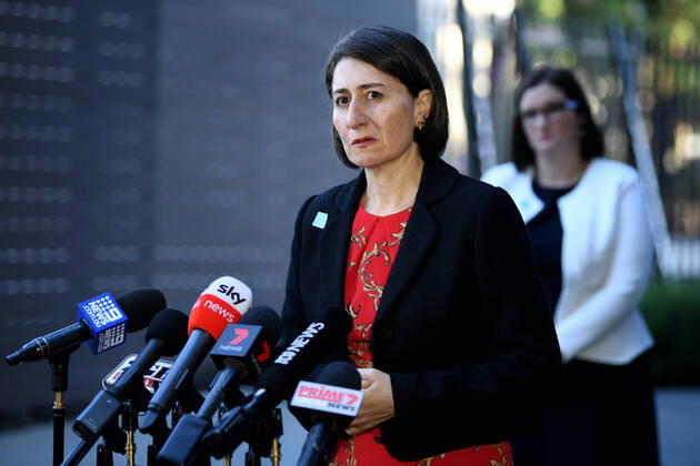 GLADYS BEREJIKLIAN CORONAVIRUS PRESSER, NSW Premier Gladys Berejiklian speaks to the media during a press conference in Sydney, Tuesday, April 21, 2020. ( NO ARCHIVING, EDITORIAL USE ONLY, NO USE IN BOOKS WITHOUT CONSENT SYDNEY NSW AUSTRALIA  Copyright: xJOELxCARRETTx 20200421001464488633