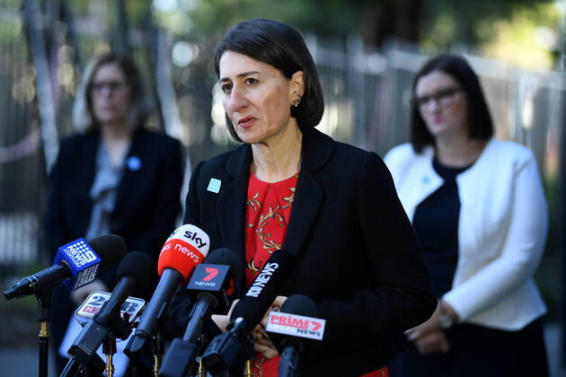 GLADYS BEREJIKLIAN CORONAVIRUS PRESSER, NSW Premier Gladys Berejiklian speaks to the media during a press conference in Sydney, Tuesday, April 21, 2020. ( NO ARCHIVING, EDITORIAL USE ONLY, NO USE IN BOOKS WITHOUT CONSENT SYDNEY NSW AUSTRALIA  Copyright: xJOELxCARRETTx 20200421001464489364