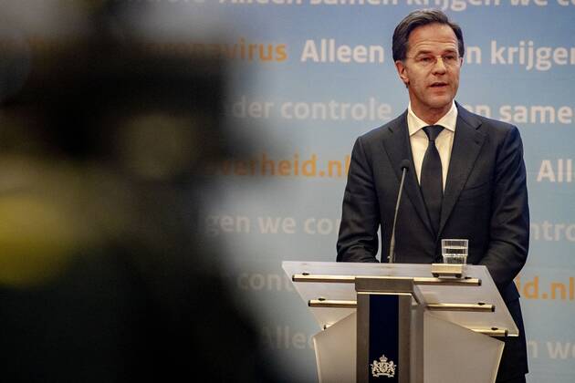 THE HAGUE, Centre, 21-04-2020, Minister President Mark Rutte at the press conference about the corona crisis, after the crisisberaad. Pressconference Mark Rutte  x7881045x Copyright:
