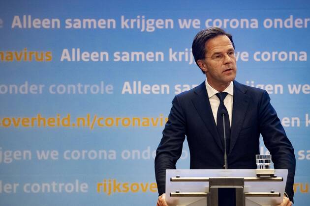 THE HAGUE, Centre, 21-04-2020, Minister President Mark Rutte at the press conference about the corona crisis, after the crisisberaad. Pressconference Mark Rutte  x7881091x Copyright: