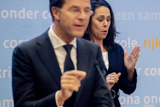 THE HAGUE, Centre, 21-04-2020, Minister President Mark Rutte at the press conference about the corona crisis, after the crisisberaad. Pressconference Mark Rutte  x7881093x Copyright:
