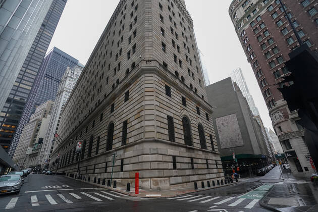April 21, 2020, New York, NY, USA: The Federal Reserve Bank of New York as the New York Fed announces New York-area businesses activity has fallen to Ã¢â‚¬Ëœhistoric lowsÃ¢â‚¬â ¢ during the COVID-19 pandemic on April 21, 2020 in New York. New York USA - ZUMAb148 20200421_zap_b148_062 Copyright: xBryanxSmithx