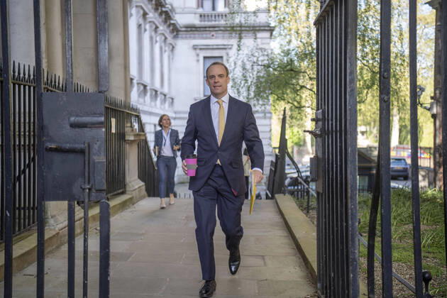 . 21 04 2020. London, United Kingdom. Foreign Secretary Dominic Raab in Downing Street, London as the Coronavirus lockdown continues.  xi-Imagesx IIM-21046-0006