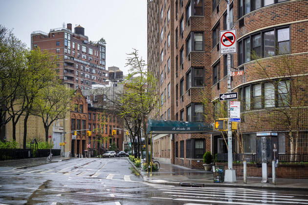 New York during the COVID-19 pandemic Empty streets in Greenwich Village in New York during the COVID-19 lockdown on April 21, 2020. (  RichardxB.xLevine