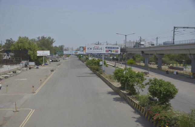 GHAZIABAD, INDIA - APRIL 21: A deserted road after the sealing of the Delhi- Uttar Pradesh border at Kaushambi on April 21, 2020 in Ghaziabad, India. Commuters were held up at Delhi-Ghaziabad border on Tuesday morning after the Ghaziabad district magistrate passed an order prohibiting movement to Delhi except for those involved in essential services or having a valid pass. (Photo by Sakib Ali Hindustan Times) Nationwide Lockdown In India To Curb Spread Of Coronavirus Covid-19 Pandemic