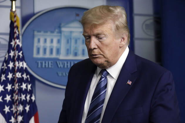 United States President Donald J. Trump speaks at the Coronavirus Task Force press briefing at the White House in Washington on April 21, 2020. Copyright: xGripasx xPoolxviaxCNPx xMediaPunchx