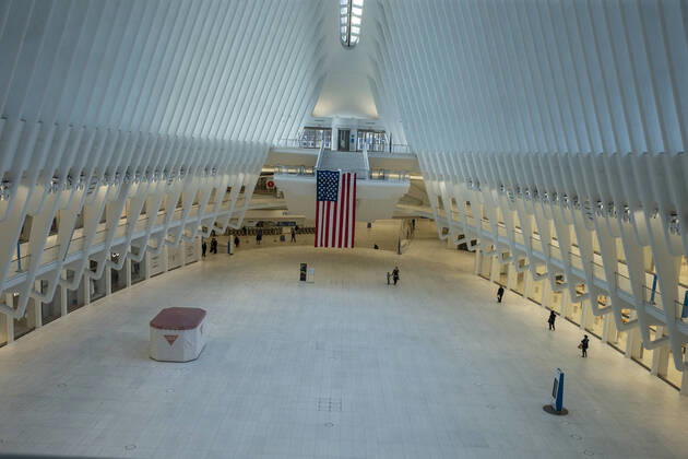 New York daily life amid COVID-19 pandemic Oculus mall and transportation hub stays virtually empty because of COVID-19 pandemic at World Trade Center New York New York United States Copyright: LevxRadin