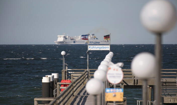 Die gesperrte Seebrücke in Heiligendamm, Mecklenburg-Vorpommern. Heiligendamm