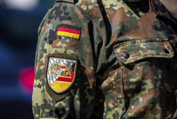 April 22, 2020, Neubiberg Bei Muenchen, Bavaria, Germany: At the Bundeswehr Universitaet (Military University of Germany) in Neubiberg near Munich, Bavarian Interior Minister Joachim Herrmann, Generalleutnant Martin Schelleis, dem Nationalen Territorialen Befehlshaber und Inspekteur der Streitkro¤ftebasis, as well as members of the Technisches Hilfswerk (Federal Agency for Technical Relief) were on hand to explain the effort and coordination of the production of large amounts of surface disinfectants used to help in the fight against SARS-CoV-2 Coronavirus. Germany is currently at 148,174 positive diagnoses with 4,961 deaths. Neubiberg Bei Muenchen Germany - ZUMAb160 20200422_zbp_b160_004 Copyright: xSachellexBabbarx