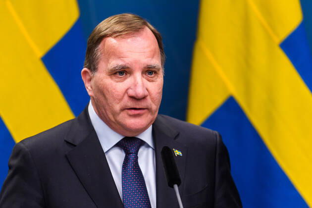 200422 Stefan Löfven, Prime Minister of Sweden, during a press conference with the government of Sweden regarding the coronavirus, Covid-19, on April 22, 2020 in Stockholm. Photo: Maxim ThorÃ BILDBYRAN kod MT bbeng presskonferens regeringen politik corona virus coronaviruset covid-19 press conference public events coronavirus Copyright: MAXIMxTHORE 0047207679st