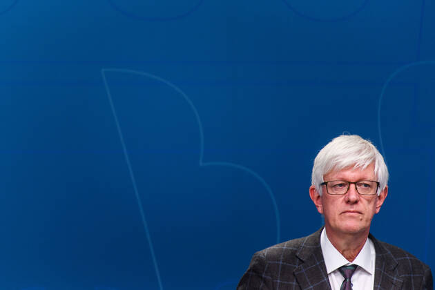200422 Johan Carlson, Director General at The Public Health Agency, during a press conference with the government of Sweden regarding the coronavirus, Covid-19, on April 22, 2020 in Stockholm. Photo: Maxim ThorÃ BILDBYRAN kod MT bbeng presskonferens regeringen politik corona virus coronaviruset covid-19 press conference public events coronavirus Copyright: MAXIMxTHORE 0047207683st