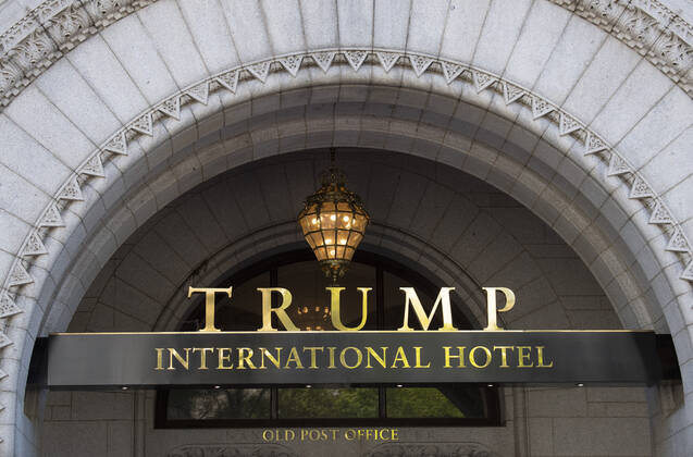 The Trump International Hotel is essentially closed due to COVID-19 in downtown Washington, DC on Wednesday, April 22, 2020. The hotel is asking for a break from it s rent that it pays the federal government for the lease of the Old Post Office Building. Office buildings, retail stores and restaurants are essentially closed downtown in the Nation s Capital due to COVID-19.  WAS2020042213 PATxBENIC