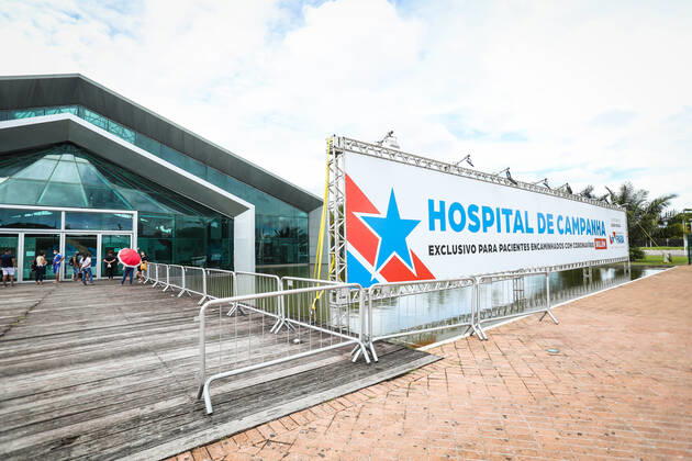 BELÉM, PA - 22.04.2020: CORONAVÍRUS EM BELÉM - Pará reaches 1,195 cases and has 90% of the ICU beds occupied for treatment of Covid-19 this Wednesday (22). State has 580 beds available. Government awaits the arrival of respirators from China to install an additional 400 beds. in the photo, movement at the Hospital de Campanha in Belém. x1906569x  FilipexBispo