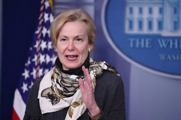 April 22, 2020, Washington, District of Columbia, USA: Coronavirus Task Force Coordinator Deborah Birx is joined by members of the Coronavirus Task Force to deliver remarks on the COVID-19 pandemic in the James S. Brady Press Briefing Room of the White House in Washington, DC, USA, 22 April 2020 Washington USA - ZUMAs152 20200422_zaa_s152_046 Copyright: xMichaelxReynoldsx