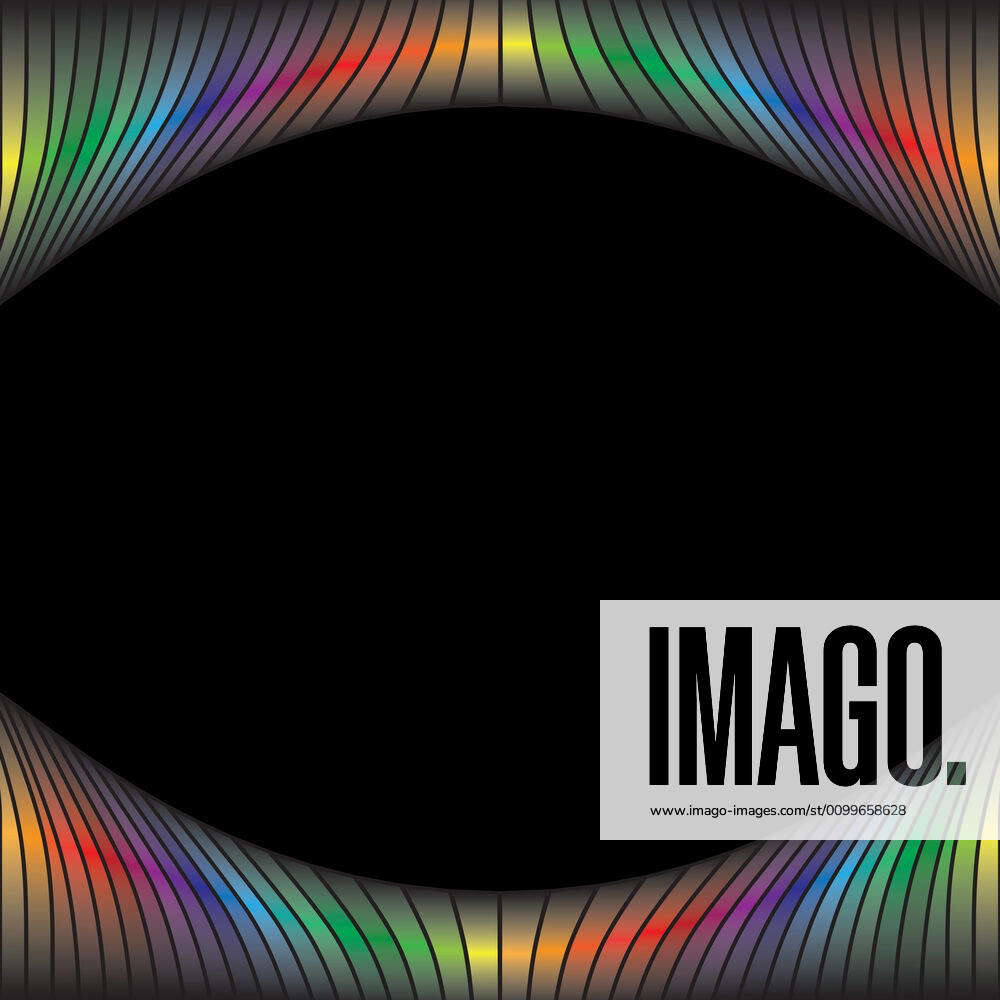 Stockfoto Rainbow Circles Border A Rainbow Colored Abst Rainbow grid border illustration abstract square with blank space. 2