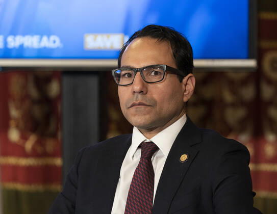 Governor Cuomo holds briefing on COVID-19 response Director of the Budget Robert Mujica attends Governor Cuomo briefing on COVID-19 response at Red Room at New York State Capitol Building Albany New York United States Copyright: LevxRadin