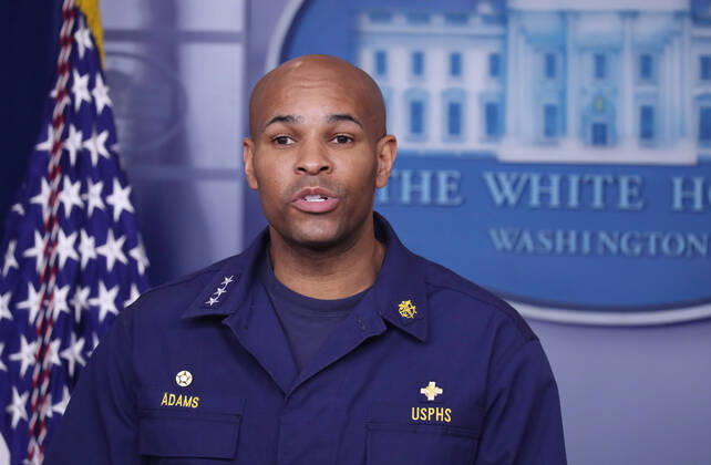 April 22, 2020, Washington, District of Columbia, USA: US Surgeon General Jerome Adams is joined by members of the Coronavirus Task Force to deliver remarks on the COVID-19 pandemic in the James S. Brady Press Briefing Room of the White House in Washington, DC, USA, 22 April 2020 Washington USA - ZUMAs152 20200422_zaa_s152_082 Copyright: xMichaelxReynoldsx