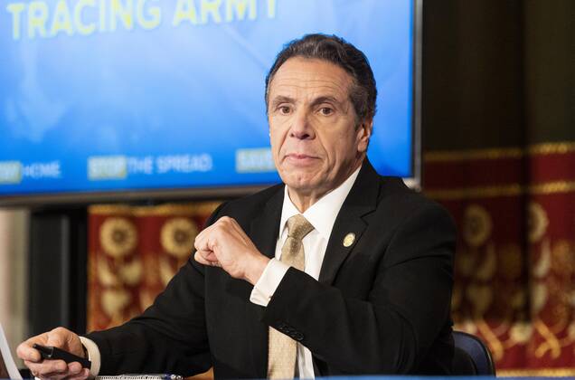 April 22, 2020, Albany, NY, U.S: April 22, 2020 - Albany, NY, United States: New York Governor ANDREW CUOMO (D) speaking at a press Conference at the State Capitol. Albany U.S. - ZUMAb161 20200422_zap_b161_045 Copyright: xMichaelxBrochsteinx