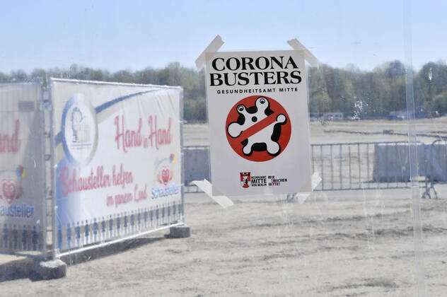 Der Zentrale Festplatz am Kurt-Schumacher-Damm 207 wird zur ersten Corona-Teststation in Berlin. Berlin, 23.04.2020