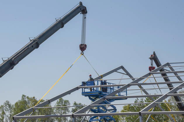 construction of the field hospital at monselice donated from qatar to italy during Construction of The Qatar Field Hospital at Monselice, Health in monselice (pd), Italy, April 23 2020  Copyright: xLM SimonexPiccirillix xIPAx xLivexMediax 0