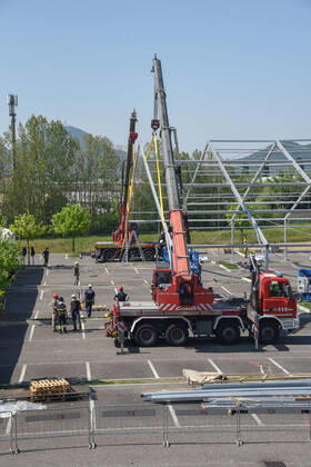 construction of the field hospital at monselice donated from qatar to italy during Construction of The Qatar Field Hospital at Monselice, Health in monselice (pd), Italy, April 23 2020  Copyright: xLM SimonexPiccirillix xIPAx xLivexMediax 0
