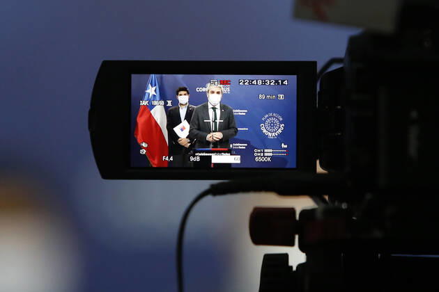 Santiago, April 23, 2020 The Minister of National Assets, Julio Isamit and the Minister of the Interior, Gonzalo Blumel, announce that the COVID 19 Territorial Viewer is open to the public. Paul Plaza MBN Via Aton Chile, Santiago Chile Aton 414074  Copyright: PAULxPLAZA MBN VIAxATONxCHILE