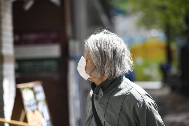 TOKYO, JAPAN - APRIL 24: A woman wearing face masks is seen at Nakano shopping district amid the coronavirus outbreak on Friday, April 24, 2020 in Tokyo, Japan. Japanese Prime Minister Shinzo Abe declared a nationwide State of Emergency last week to stop the spreading of the coronavirus throughout the country. (Photo: Richard Atrero de Guzman AFLO)  (125672628)