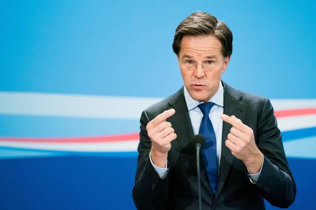 2020-04-24 17:15:36 DEN HAAG - Minister-president Mark Rutte staat de pers te woord na afloop van de wekelijkse ministerraad. ANP BART MAAT  Copyright: xx x409809533x