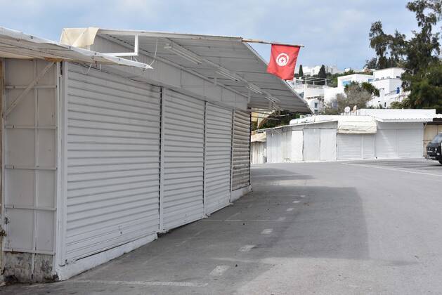 TUNIS, TUNISIA - April 24: Streets are seen empty after the nation-wide quarantine was declared as part of measures to halt the spread of the novel coronavirus pandemic in Sidi Bou Said town, near Tunis, Tunisia on April 24, 2020. NEWS : Covid 19 Coronavirus en Tunisie - Tunis - 24 04 2020 WASSIMJDIDI PANORAMIC 