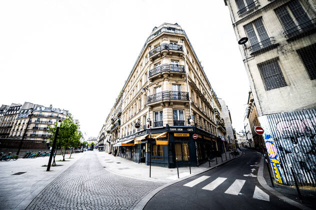 Illustration du Quartier des Halles a Paris vide NEWS : COVID19 - Paris - 25 04 2020 JBAutissier Panoramic 