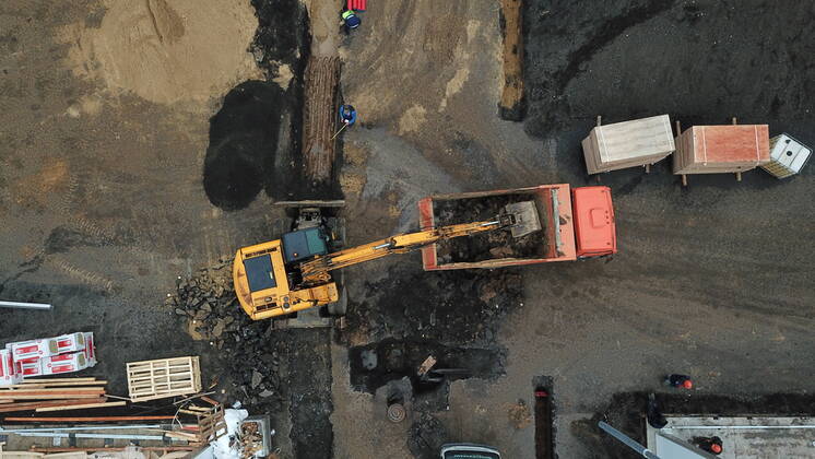 MOSCOW, RUSSIA â€“ APRIL 25, 2020: An aerial view of the construction site for prefabricated medical facilities for recovering COVID-19 patients at the Novomoskovsky multipurpose medical centre for patients with suspected COVID-19 coronavirus infection, in Kommunarka, Novomoskovsky Administrative District of Moscow. As of 25 April 2020, Russia has reported more than 68,700 confirmed cases of the novel coronavirus, with more than 36,800 confirmed cases in Moscow. Mikhail Japaridze TASS  TS0D70A0